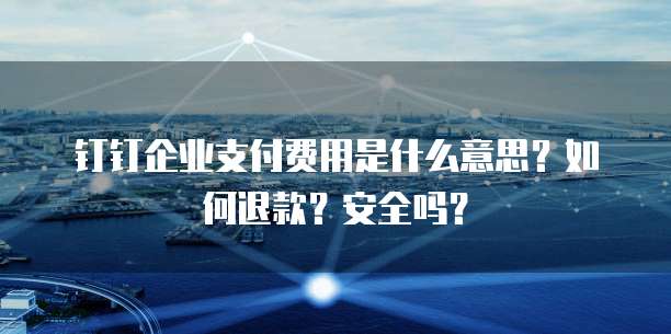 钉钉企业支付费用是什么意思?如何退款?安全吗?