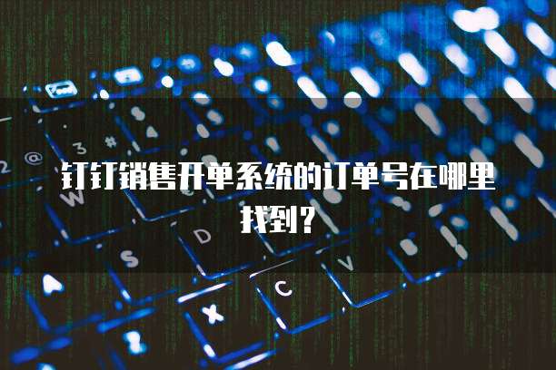 钉钉销售开单系统的订单号在哪里找到?