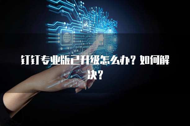 钉钉专业版已升级怎么办?如何解决?