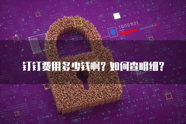 钉钉费用多少钱啊?如何查明细?