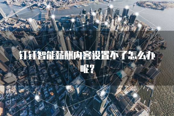 钉钉智能薪酬内容设置不了怎么办呢？