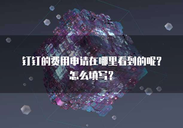 钉钉的费用申请在哪里看到的呢?怎么填写?