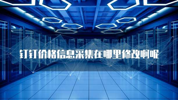 钉钉价格信息采集在哪里修改啊呢