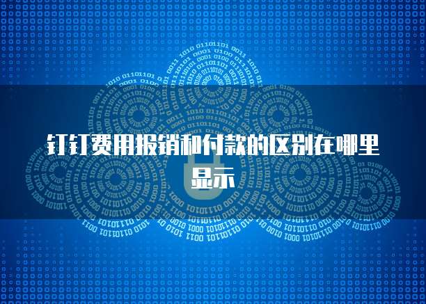 钉钉费用报销和付款的区别在哪里显示
