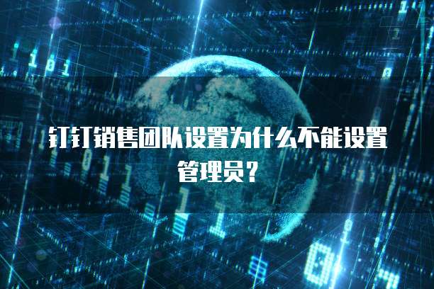 钉钉销售团队设置为什么不能设置管理员?