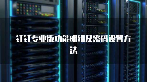 钉钉专业版功能明细及密码设置方法