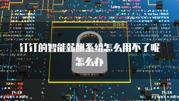钉钉的智能薪酬系统怎么用不了呢怎么办