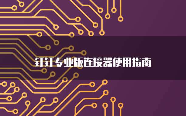 钉钉专业版连接器使用指南