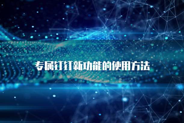 专属钉钉新功能的使用方法
