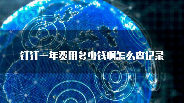 钉钉一年费用多少钱啊怎么查记录