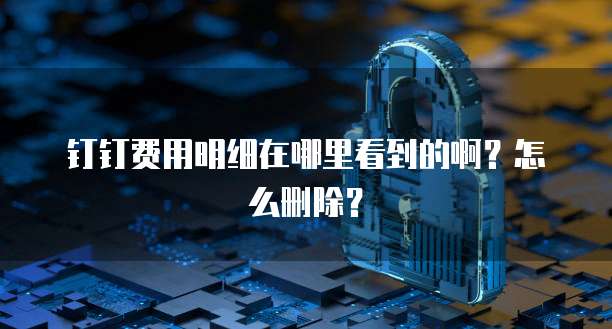 钉钉费用明细在哪里看到的啊?怎么删除?
