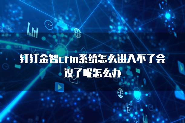 钉钉金智crm系统怎么进入不了会议了呢怎么办