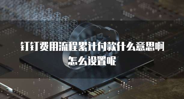 钉钉费用流程累计付款什么意思啊怎么设置呢