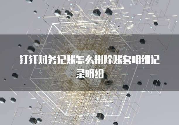 钉钉财务记账怎么删除账套明细记录明细