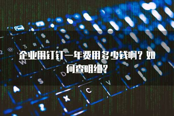 企业用钉钉一年费用多少钱啊?如何查明细?