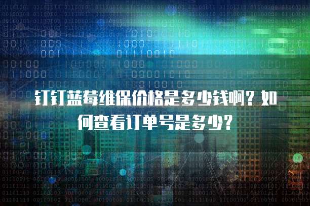 钉钉蓝莓维保价格是多少钱啊?如何查看订单号是多少?
