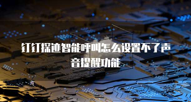 钉钉探迹智能呼叫怎么设置不了声音提醒功能
