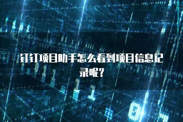 钉钉项目助手怎么看到项目信息记录呢?