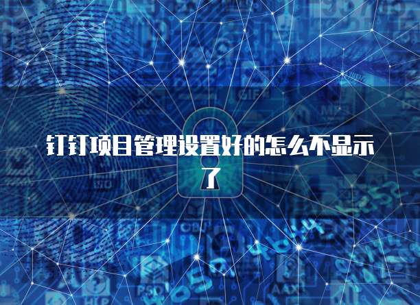 钉钉项目管理设置好的怎么不显示了