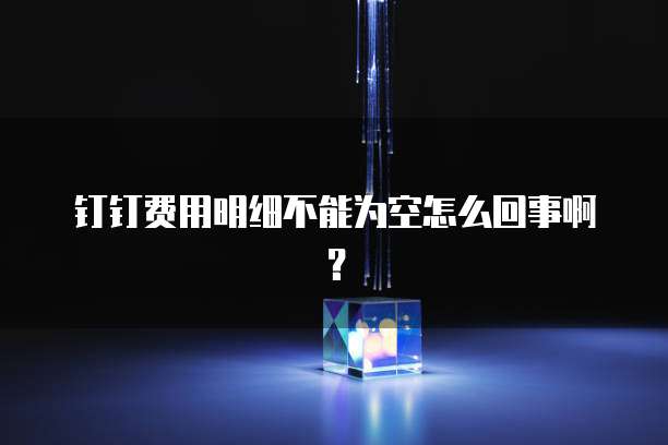 钉钉费用明细不能为空怎么回事啊?