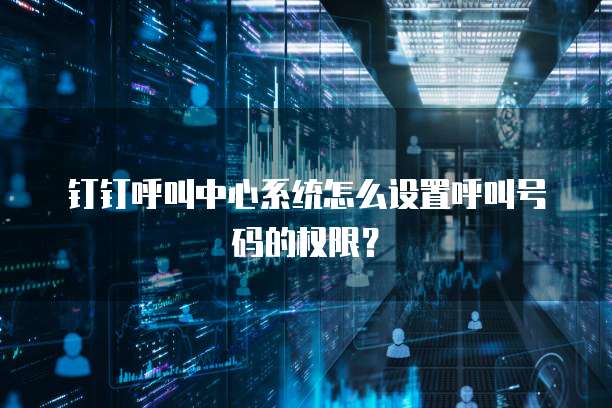 钉钉呼叫中心系统怎么设置呼叫号码的权限?
