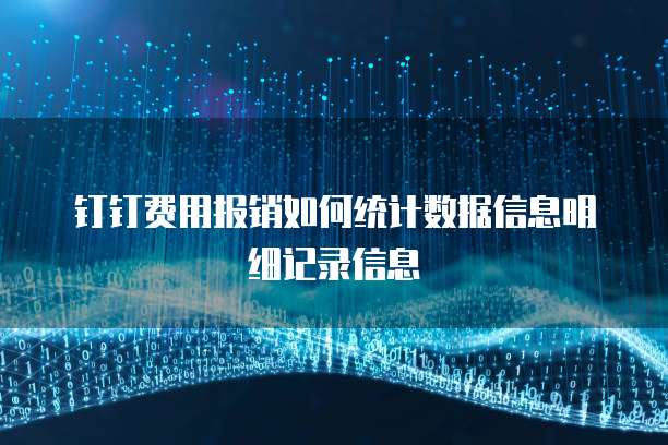 钉钉费用报销如何统计数据信息明细记录信息