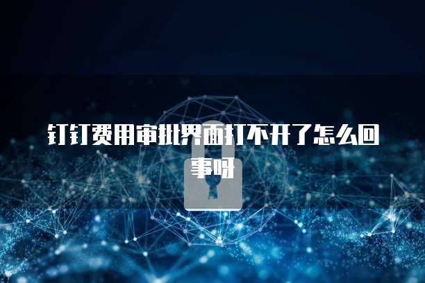 钉钉费用审批界面打不开了怎么回事呀
