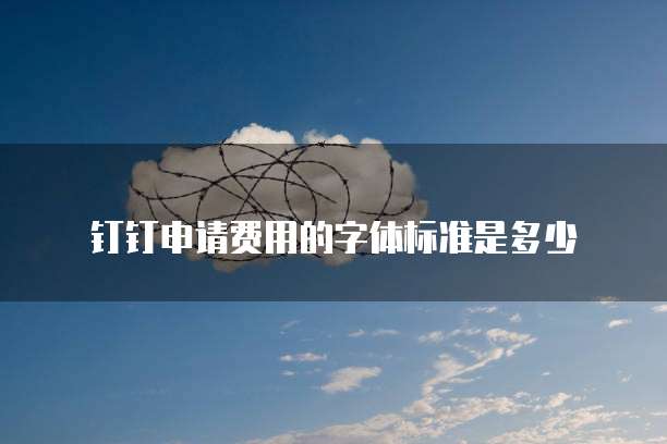 钉钉申请费用的字体标准是多少