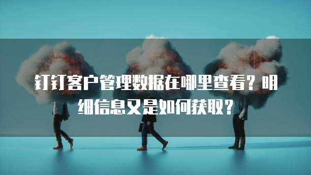 钉钉客户管理数据在哪里查看?明细信息又是如何获取?