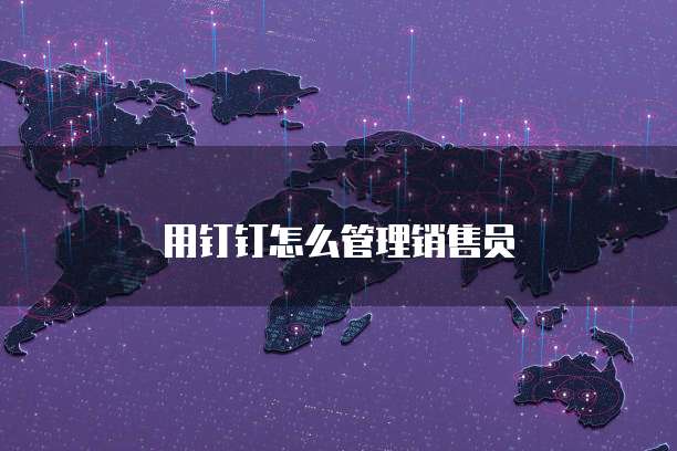 用钉钉怎么管理销售员