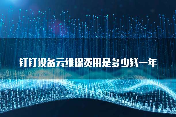 钉钉设备云维保费用是多少钱一年
