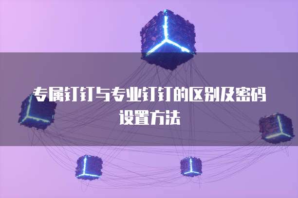 专属钉钉与专业钉钉的区别及密码设置方法