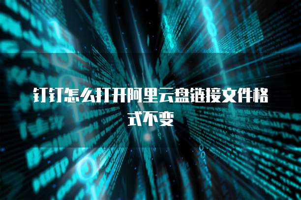 钉钉怎么打开阿里云盘链接文件格式不变