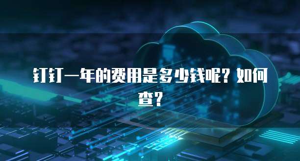 钉钉一年的费用是多少钱呢？如何查？