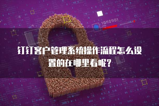 钉钉客户管理系统操作流程怎么设置的在哪里看呢?