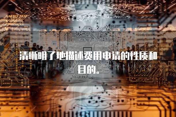清晰明了地描述费用申请的性质和目的。