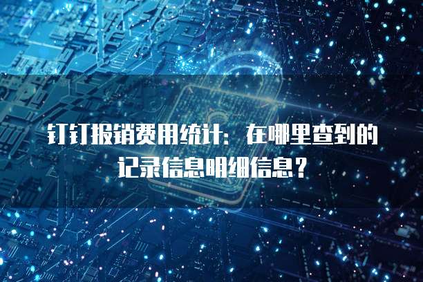 钉钉报销费用统计:在哪里查到的记录信息明细信息?