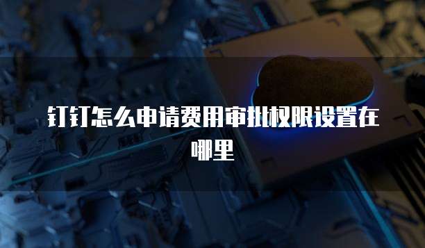 钉钉怎么申请费用审批权限设置在哪里