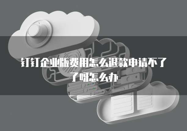 钉钉企业版费用怎么退款申请不了了呀怎么办