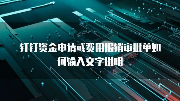 钉钉资金申请或费用报销审批单如何输入文字说明