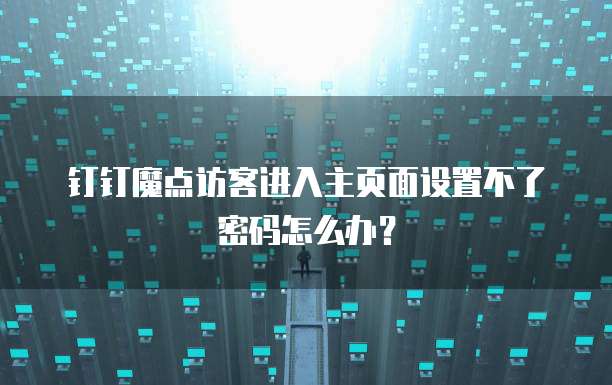 钉钉魔点访客进入主页面设置不了密码怎么办?