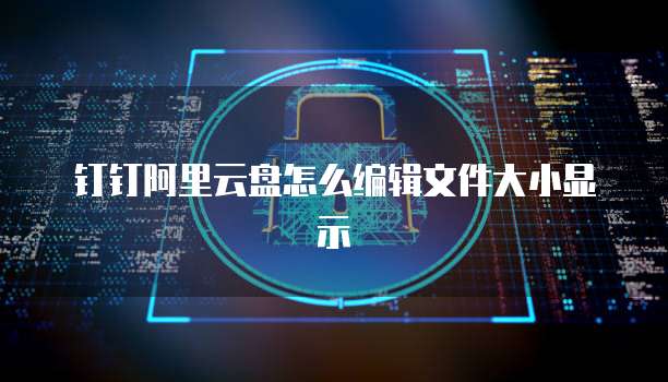 钉钉阿里云盘怎么编辑文件大小显示