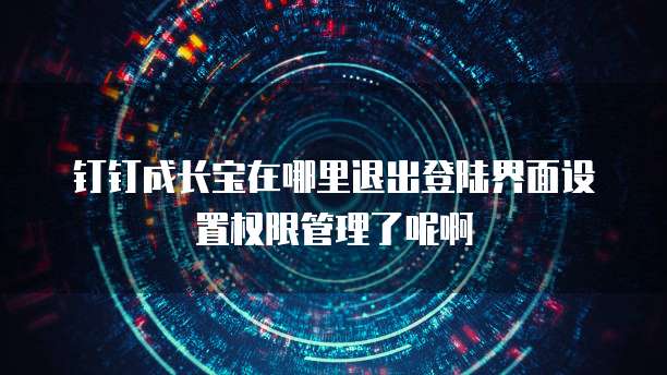 钉钉成长宝在哪里退出登陆界面设置权限管理了呢啊