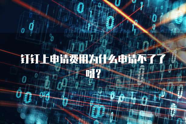 钉钉上申请费用为什么申请不了了呀?