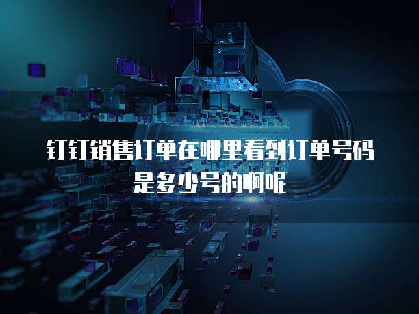 钉钉销售订单在哪里看到订单号码是多少号的啊呢