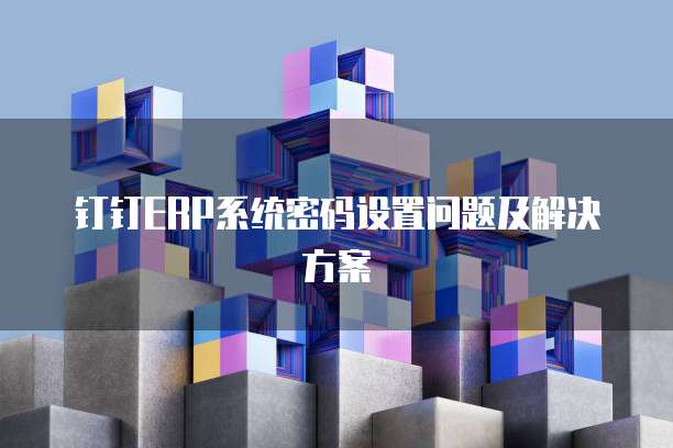 钉钉ERP系统密码设置问题及解决方案