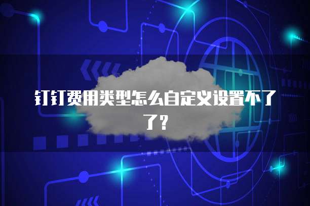 钉钉费用类型怎么自定义设置不了了？