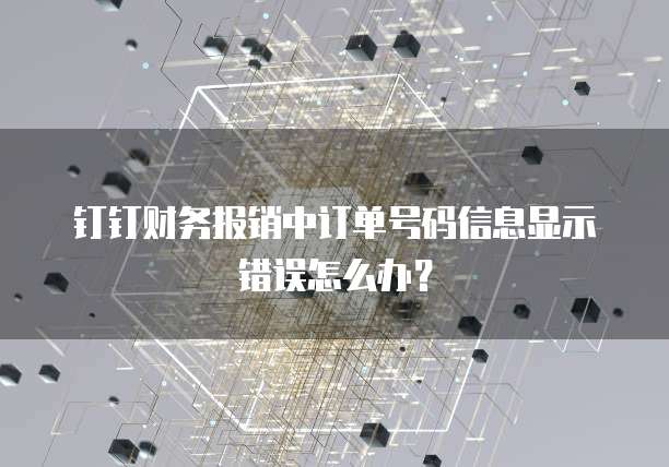 钉钉财务报销中订单号码信息显示错误怎么办?