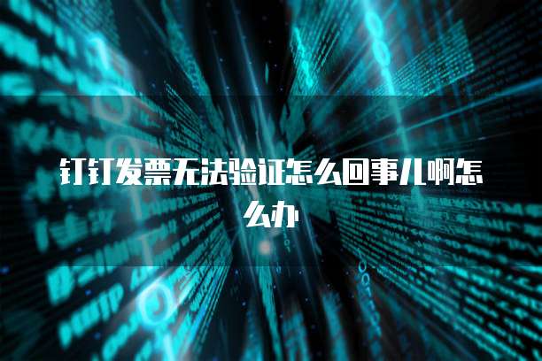 钉钉发票无法验证怎么回事儿啊怎么办