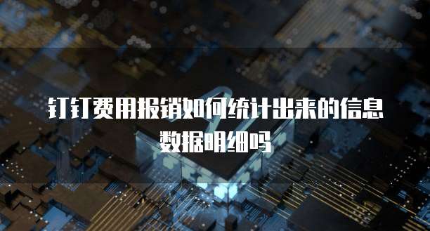 钉钉费用报销如何统计出来的信息数据明细吗